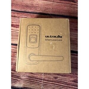 ULTRALOQ UL3 Smart Lever Lock Bluetooth Fingerprint Keyless Entry SATIN NICKEL
